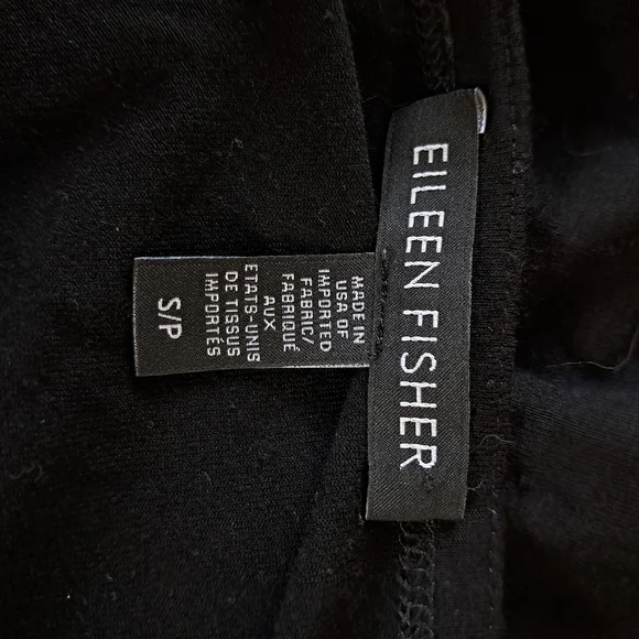 Eileen Fisher Black Short Sleeve Dress With Pockets Size Small - Picture 5 of 7